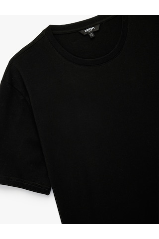 Koton Regular Fit Kısa Kollu Bisiklet Yaka Basic Pamuklu Tişört Siyah 6sam10005mk Siyah