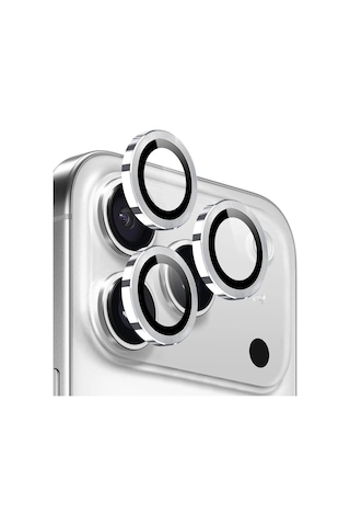 Forzacase Apple Uyumlu iPhone 17 Pro İle Kamera Camı Lens Koruyucu Halka Seti - Fc381 Gümüş