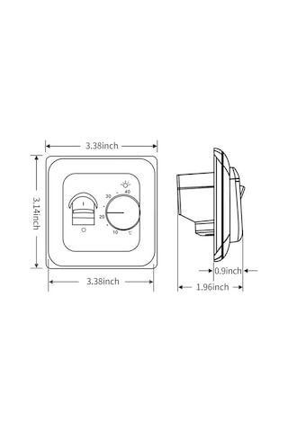 Kangvka 16a Elektrikli Yeraltı Isıtma Termostati, Manuel Kontrol, Led Gösterge, İç/dış Sondajlı Doğru Sıcaklık Regülatörü Beyaz