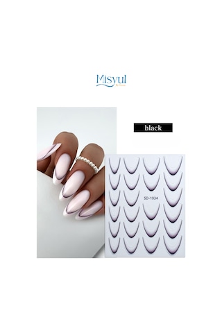 Misyul 5d Tırnak Sticker Yapışkanı Renkliden Şeffafa Gradyan 23 Parça Karışık Renk Mıs-3517