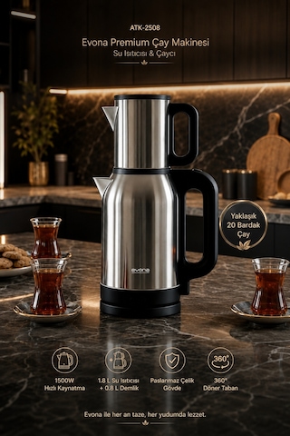 Evona Steeltea Premium 2 in 1 1.8 L Çay Makinesi