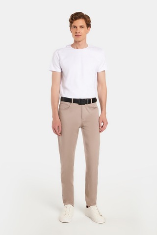Tudors Erkek Regular Fit Rahat Kesim Mevsimlik Kanvas Taş Pantolon-34481 Taş