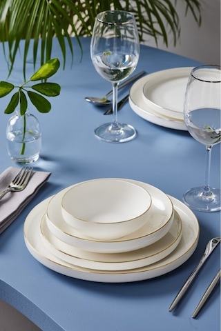 Karaca  Stream Bone Saturn 24 Parça 6 Kişilik Yemek Takımı Gold