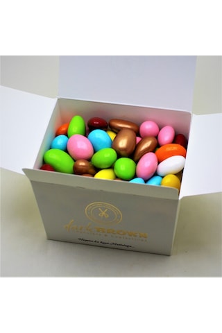 Dark Brown Bademli Çikolata Dolgulu Renkli Draje Çikolatası 1KG
