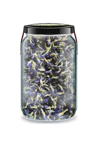 Mavi Kelebek Çiçeği Kurusu Bi Kavanoz 660 Cc. Cam Kavanoz Blue Butterfly Mavi Kelebek Çayı Sarmaşığı