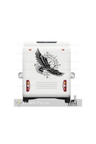 60 X 60 cm - Pusula Kartal Off Road Karavan Sticker