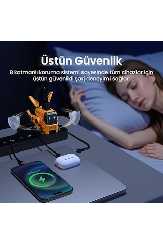 Gravastar Alpha 65 W Gan Hızlı Şarj Cihazı, Çoklu Soketli 3 Bağlantı Noktalı Hızlı Şarj Cihazı, Birleşik Krallık/ab/abd İçin Evrensel Şarj Cihazı, Apple iPhone Uyumlu, Macbook, İpad, Galaxy Uyumlu Sarı