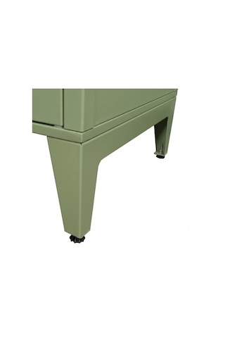 Alfafonet Ziglat Serisi Kilitli Metal Home Office Dolabı Cam Kapaklı Yeşil Ral 6018 450x1500x450 Mm