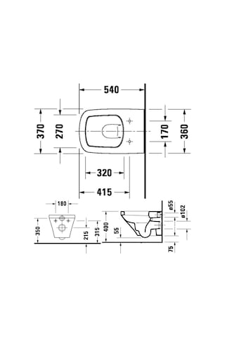 Duravit Durastyle Asma Klozet, Beyaz, 2552390075 Beyaz