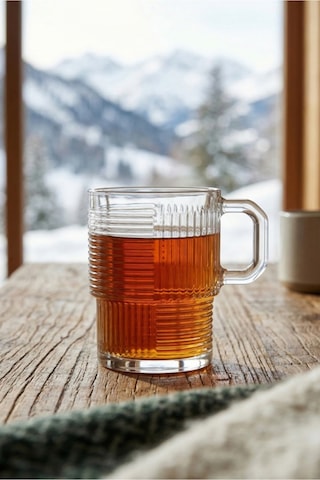 Lav Helen Cam Kupa 6 Kişilik 270 ml Kulplu (Kahve/Çay Bardağı)