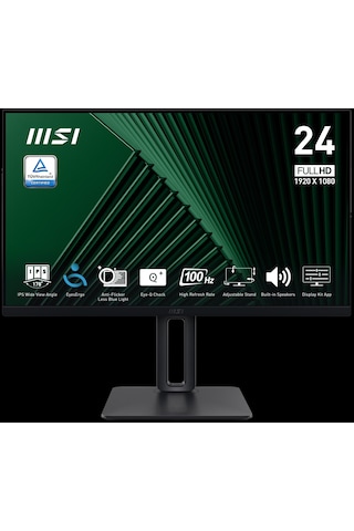 Msı 23.8" Ips Pro Mp245pg 1ms 100hz Hdmı-dp Kurumsal Pivot Monitör 1920x1080