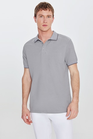 Ac&Co / Altınyıldız Classics Polo Yaka Cepli Regular Fit Bol Kesim Düz Tişört - 465114609 Gri