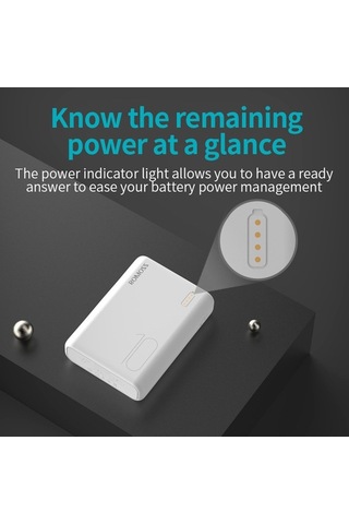 Novahub Romoss Mini 10000mah Hızlı Şarjlı Çift Usb Cihaz, Beyaz
