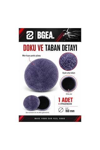 Bgea Mor Kuzu Postu Polisaj Keçesi 160 Mm 1 Adet Fpad9049