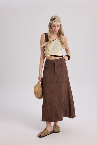 Mai Collection Mai Studios Co. Garias Cepli Uzun Batik Desenli Kahve Etek Kahve
