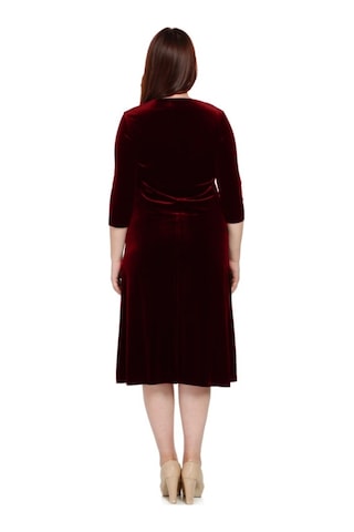 Nidya Moda Büyük Beden Kadın Bordo Inci Işli Abiye Elbise-4072B Bordo