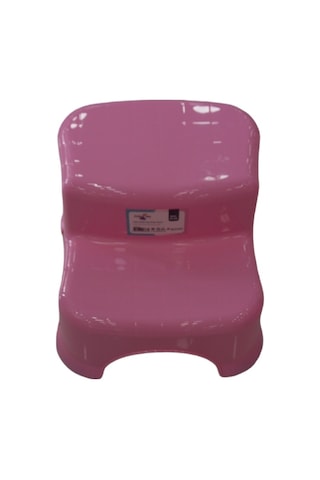 Bahat Plastik 2 Basamaklı Çocuk Basamağı Kaymaz Pvc Tabanlı Tabure Pembe
