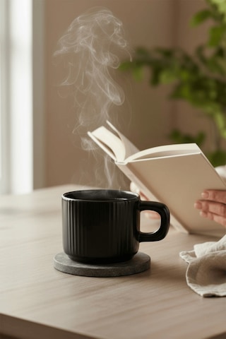 El Yapımı 260 Ml Siyah Parlak Seramik Mug Çay Kahve Kupası Mıt1301 siyah
