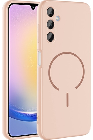 Galaxy Uyumlu A25 Kılıf M-safe Şarj Özellikli Sys Meta Kapak - Rose Pembe Rose Pembe