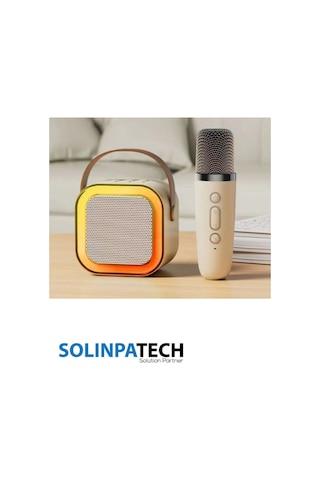Çift Karaoke Mikrofonlu Kablosuz Bluetooth Rgb Işıklı 5 Ses Efektli Stereo Ses Usb/sd Hoparlör