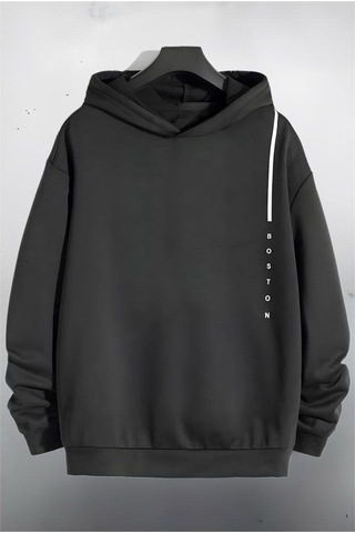 Oksit Boston Ön Dikey Baskılı Pamuklu Unisex Sweatshirt 001