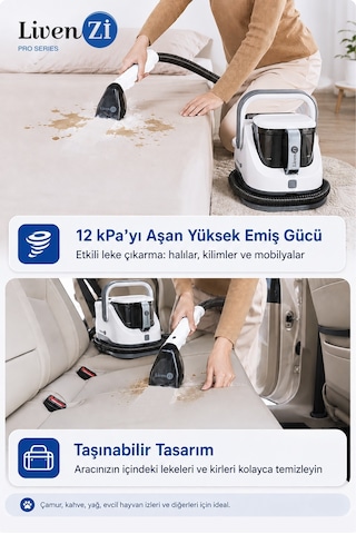 Livenzi Jjb-737-ıı Koltuk Halı Yıkama Ve Leke Çıkartma Makinesi-beyaz
