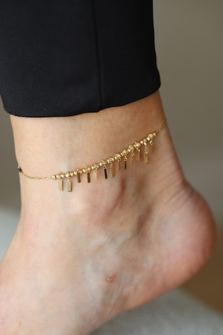 Yenigün Kuyumculuk 14 Ayar Altın Dorika Dizili Dikdörtgen Sallantılı Halhal Hll30031