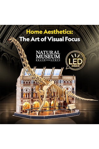Natural Museum - Brachiosaurus 3d Puzzle Led Işıklı L544h