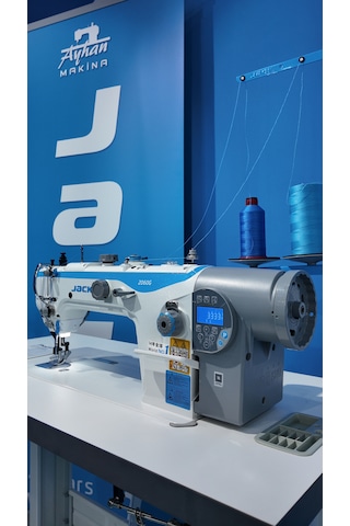 Jack 2060g Full Otomatik Çift Papuç Dikiş Makinası 3'lü Transporrt Sistemli Orta Ayak Yükseklik Ayarlı, 9mm Yok