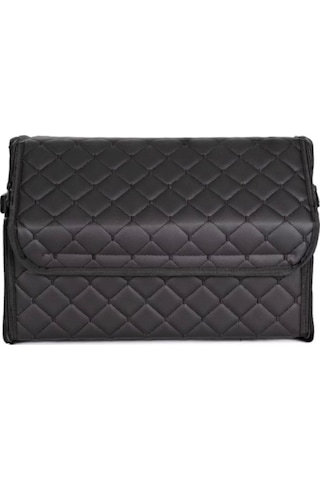 Oto Bagaj Organizeri Kapitone Deri Çanta Siyah Renk