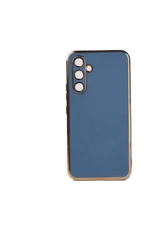 Samsung Galaxy Uyumlu M14 Kılıf Zore Kenarı Gold Renk Silikon Bark Kapak