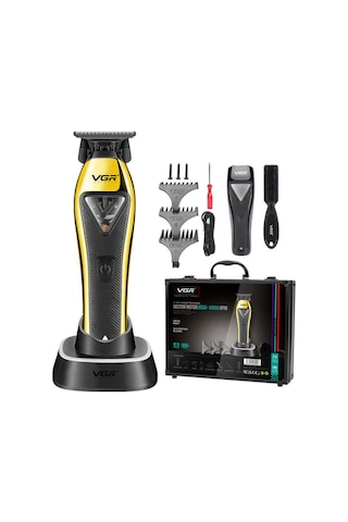 V-994 Vektör Motorlu Saç Sakal Kesme Makinesi 8000-10000 Rpm Dlc Bıçaklı Metal Şarjlı Tıraş Makinesi - Sarı