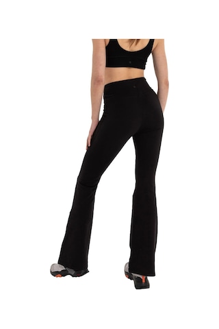 Inguz Roll Up Flare Toparlayıcı Yoga Pantolon Siyah