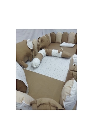 Montessori 100x200 Uyku Seti Piercardin İç Yorgan Ve Nevresim 155x215 Cm, Çift Yönlü Kahve Bej