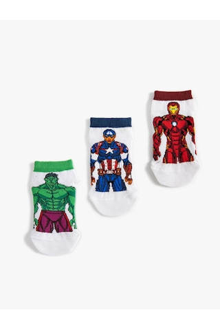 Koton 3 Lü Hulk Ve Iron Man Baskılı Çorap Seti Lisanslı Multıcolor 3skb80006aa Mavi