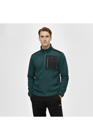 Helly Hansen Polar Block Erkek Yeşil Dik Yaka Sweatshirt Yeşil