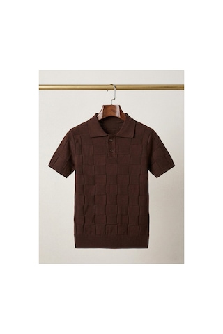 Flex Fashıon Yazlık Polo Yaka 5-12 Yaş Erkek Çocuk Triko Tişört Kahve Kahverengi - 873462808 Kahverengi