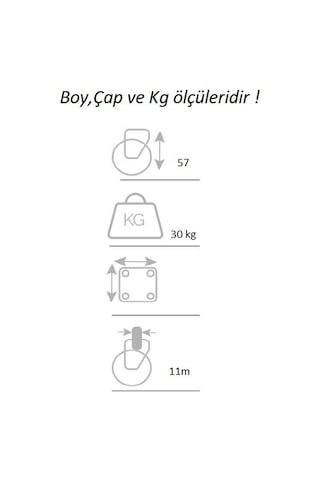 Ofis Koltuğu Tekerleği Koltuk Tekeri 5 Adet Sandalye Tekerleği Dö