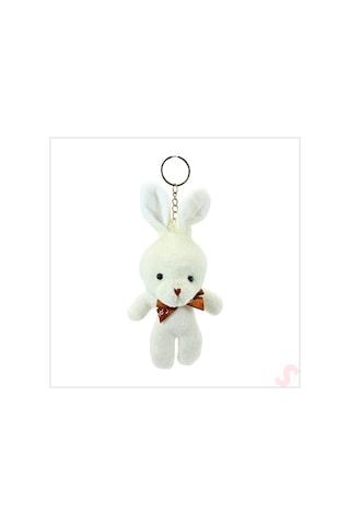 Pelüş Tavşan Anahtarlık, 15 Cm X 8 Cm - Krem
