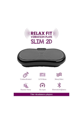 Relax Fit Titreşimli Egzersiz Fitness Aleti Slim 2d Vibration Plate Siyah