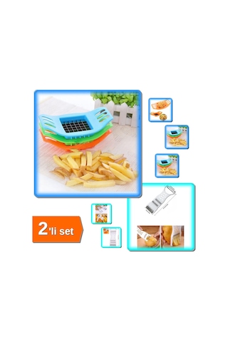 Patates Dilimleyici + Rende Soyacak 5 Fonksiyonlu Sebze Meyve Soyucu Doğrayıcı - 2li Set Grc6pe Çeli Diğer