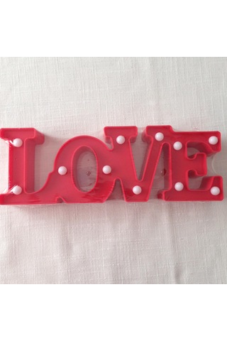 Love Temalı Lamba Çok Renkli