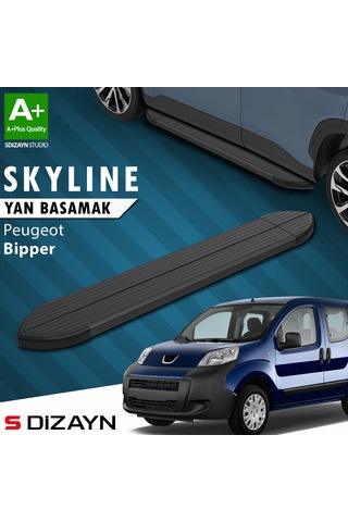 S-dizayn Peugeot Bipper Skyline Siyah Yan Basamak 173 Cm 2007-2017 A+ Kalite