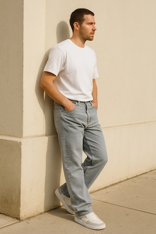 Cedy Denim Yüksek Kalite Baggy Fit Jean Leon Yüksek Bel Bol Kesim Kot Pantolon C352 Açık Gri