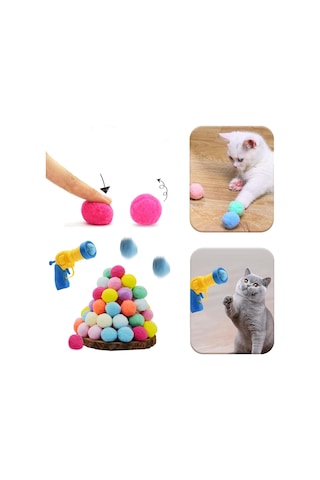 Microcase Peluş Top Atan Kedi OyuncağıAtma Tabancası Al4299 Mavi - Turuncu