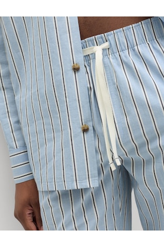 Marks & Spencer Pamuklu Çizgili Pijama Altı Mavi Mix