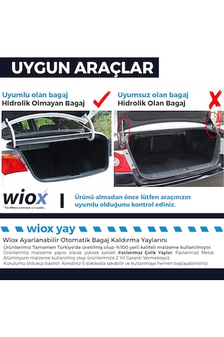 Ayarlanabilir Otomatik Bagaj Kaldırma Yayı