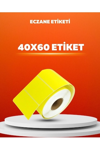 Eczane Etiketi 40mm X 60mm 1000 Sarım Termal Etiket Diğer