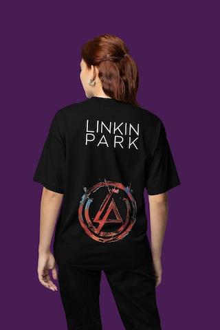 Sevbano Linkin Park Sırt Baskılı Unisex Oversize Müzik Grubu Tişört Siyah