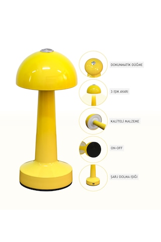 Zenlight Mantar Masa Lambası 320-2 Sarı